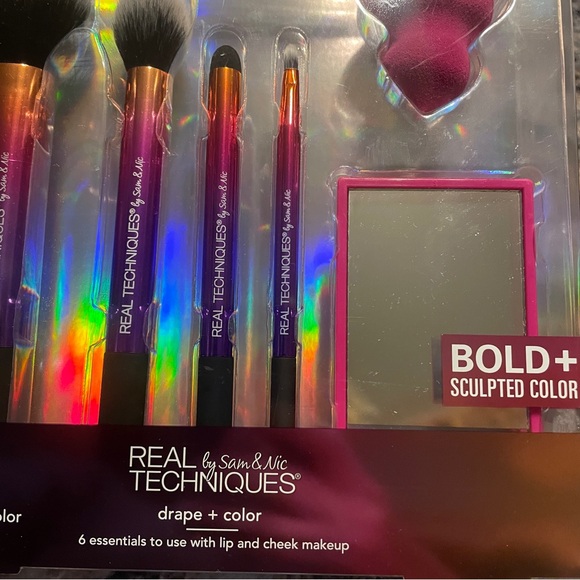 Limited Edition 6 Piece Brush Set By Sam & Nic New in Box 4 Brush Sponge Mirror - Picture 5 of 13